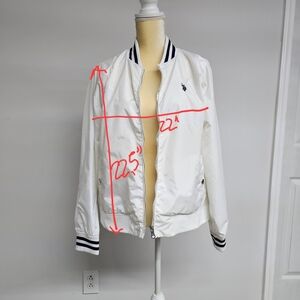 U.S. Polo ASSN White Jacket with Black Stripes